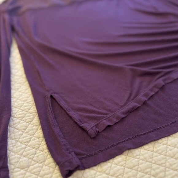 Old Navy Maroon L/S Knit Blouse with Rayon? Bodice Inset Size M - Picture 3 of 8